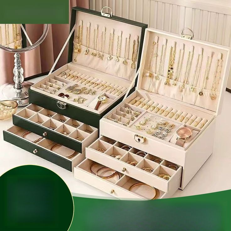 3 Layers Leather Jewellery Organizer