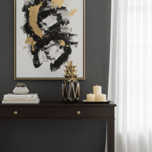 Geometric Black and Gold Pineapple Decor