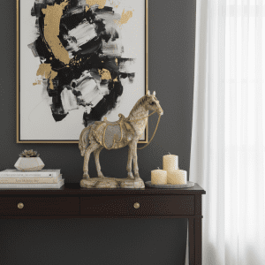 Ornate White & Gold Horse Figurine