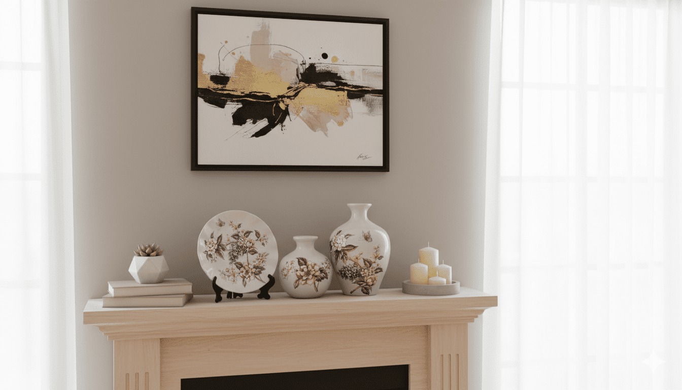 Vintage Floral Ceramic Decor Set