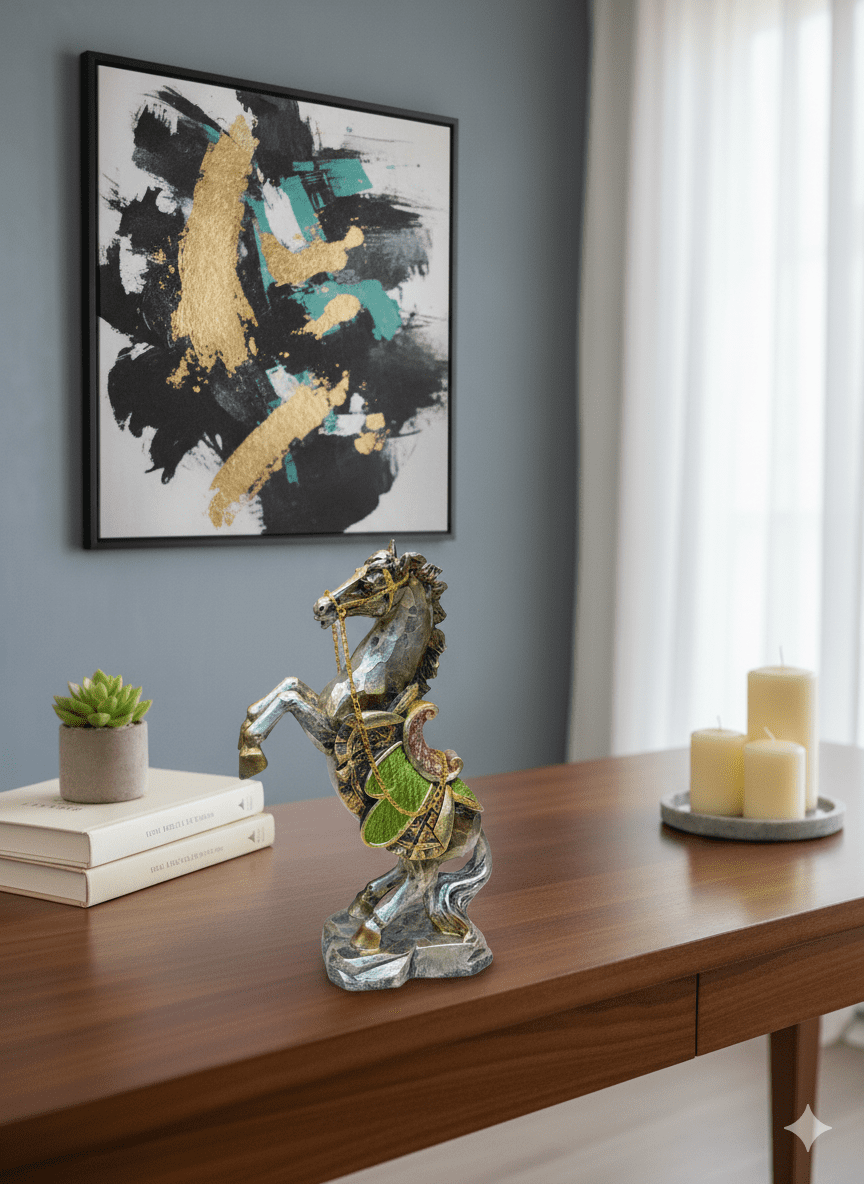 Rearing Ornate Horse Figurine